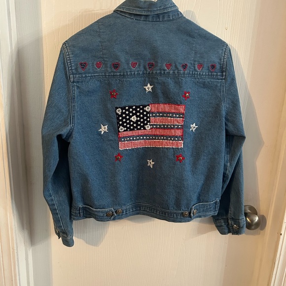 Tantrums Jean Jacket-patriotic real Americana theme-size PXL- - Picture 2 of 7